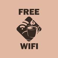 fondo cafe y wifi gratis vector