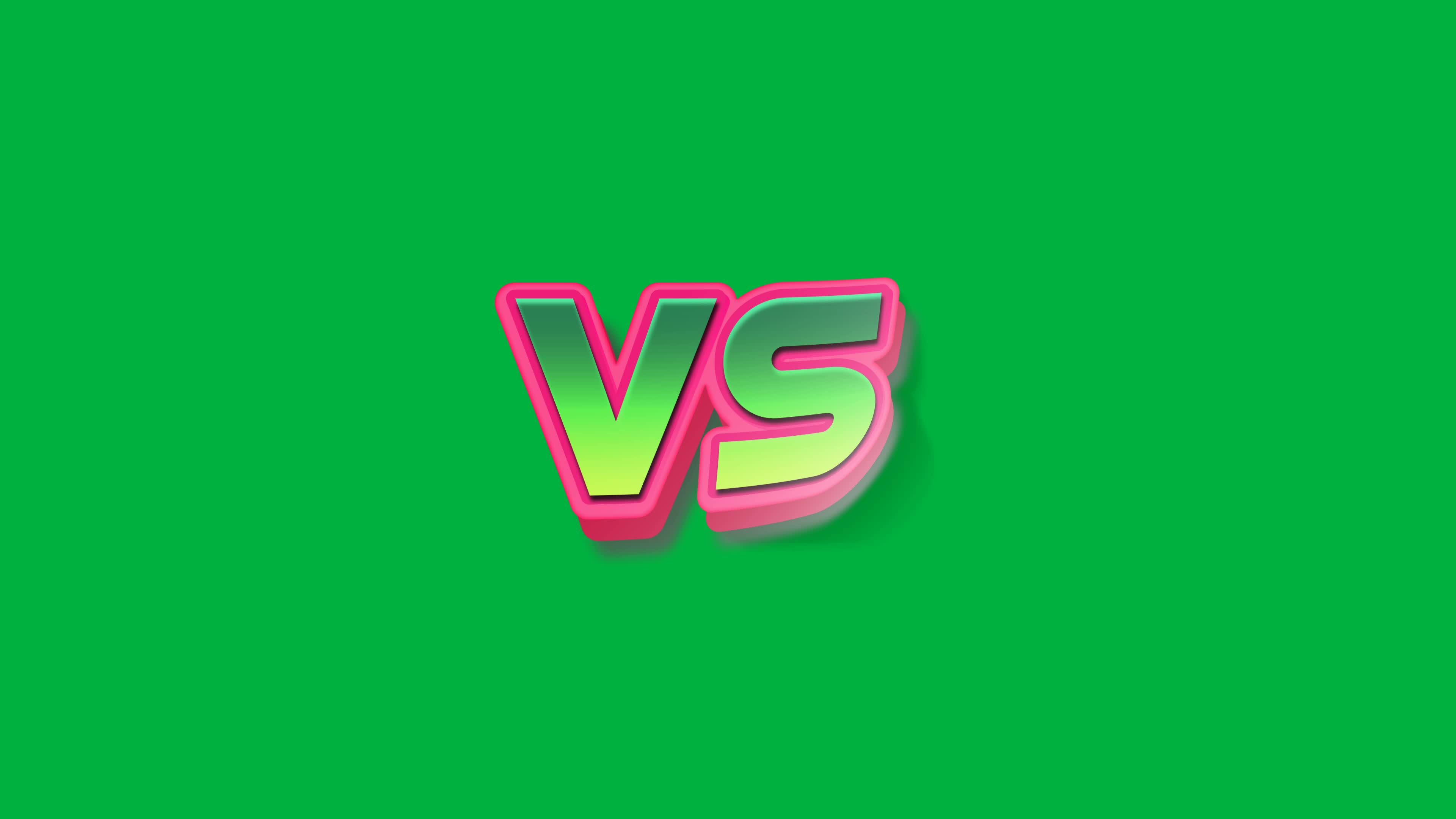 Animation Versus full color style with green screen background