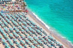 Beautiful view of Vietri sul Mare, the first town on the Amalfi Coast, with the Gulf of Salerno, Campania photo