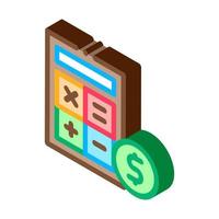 Calculator Coin isometric icon vector illustration