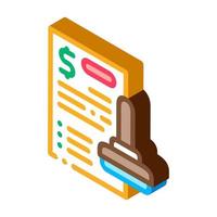 Stamp Document isometric icon vector illustration