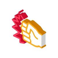 Strength Fist Punch isometric icon vector illustration
