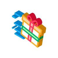 Gift with Speed of Light isometric icon vector illustration