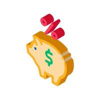 Piggy Bank Pig Money isometric icon vector illustration