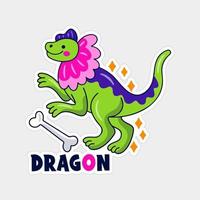 Beautiful dragon sticker design printable vector