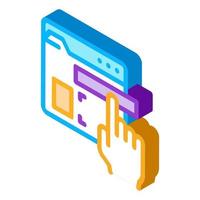 web site elements dragging isometric icon vector illustration