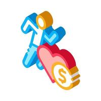 atleta salud por dinero icono isométrico ilustración vectorial vector