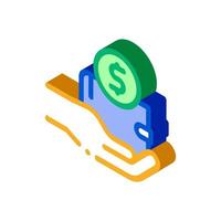 Hand Holds Wallet With Money isometric icon vector illustration