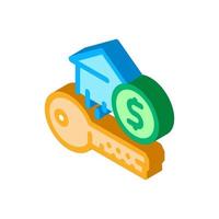 key from bought house isometric icon vector illustration