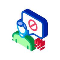 Man Strikethrough Mark isometric icon vector illustration