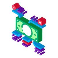 Elements Of Cash Banknotes isometric icon vector illustration