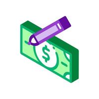 Drawing Fake Banknotes isometric icon vector illustration