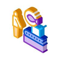 fish factory conveyor isometric icon vector illustration