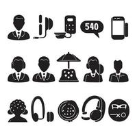 Contact Us Vector  Icons Set. Call, Contact, phone, headphone and more.