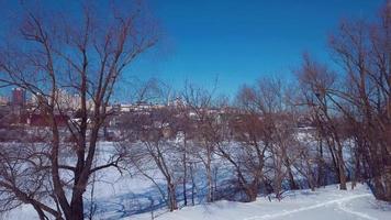 vista aérea da cidade de inverno de penza, inverno russo video