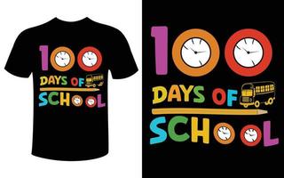 vector de diseño de camiseta de 100 días de escuela