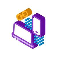 computer and phone connection isometric icon vector illustration