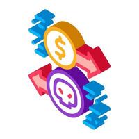 Payment of Hacker Services isometric icon vector illustration