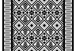 Black and white geometric ethnic seamless pattern design for wallpaper, background, fabric, curtain, carpet, clothing, and wrapping. vector