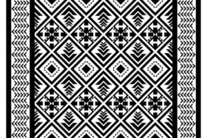 Black and white geometric ethnic seamless pattern design for wallpaper, background, fabric, curtain, carpet, clothing, and wrapping. vector