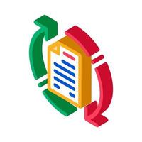 Document Cycle isometric icon vector illustration