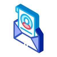 Envelope with Voter Information Sheet isometric icon vector illustration