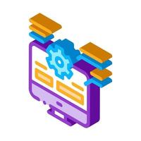 web site technician characteristics isometric icon vector illustration