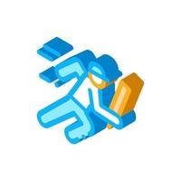 Running Athlete isometric icon vector illustration