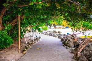 Footpath between the beaches on island of Boracay photo