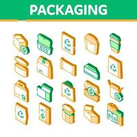 Packaging Isometric Icons Set Vector