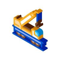 railway crane isometric icon vector illustration