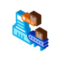 robotic manufacturing isometric icon vector illustration