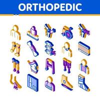 Orthopedic Isometric Icons Set Vector