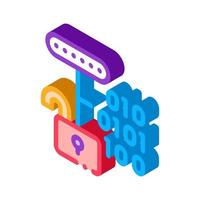 Hacking Binary Code isometric icon vector illustration