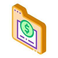 icono isométrico de carpeta de computadora electrónica financiera vector