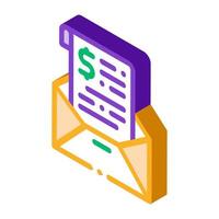 Invoice Message In Envelope And Dollar isometric icon vector