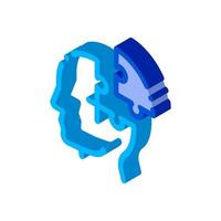 Puzzle Detail Man Silhouette Headache isometric icon vector