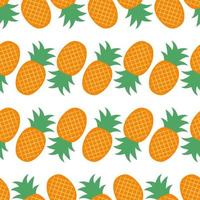 Summer pattern with pineapples and oranges on a white background vector