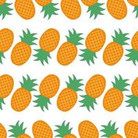 Summer pattern with pineapples and oranges on a white background vector