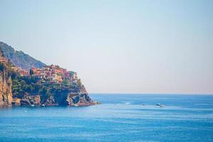 Stunning view of the beautiful and cozy village of Corniglia in the Cinque Terre Reserve photo