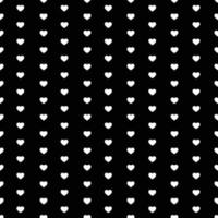 White Seamless Hearts Pattern On Black Background vector
