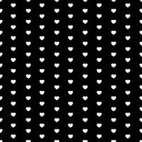 White Seamless Hearts Pattern On Black Background vector