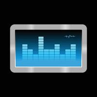 Flat illustration of monitor music equalizer vector icon isolated on white background