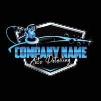 Modern concept auto detailing company on black background vector