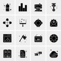 16 iconos de negocios universales vector ilustración de icono creativo para usar en proyectos relacionados con la web y dispositivos móviles