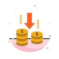 Money Transfer Fund Analysis Abstract Flat Color Icon Template vector