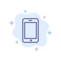 Cell Mobile Phone Call Blue Icon on Abstract Cloud Background vector