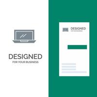 Computer Desktop Device Hardware Pc Grey Logo Design and Business Card Template vector