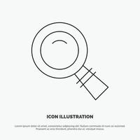 Glass Look Magnifying Search Line Icon Vector