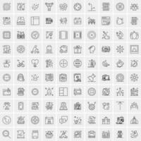 Set of 100 Creative Business Line Icons vector